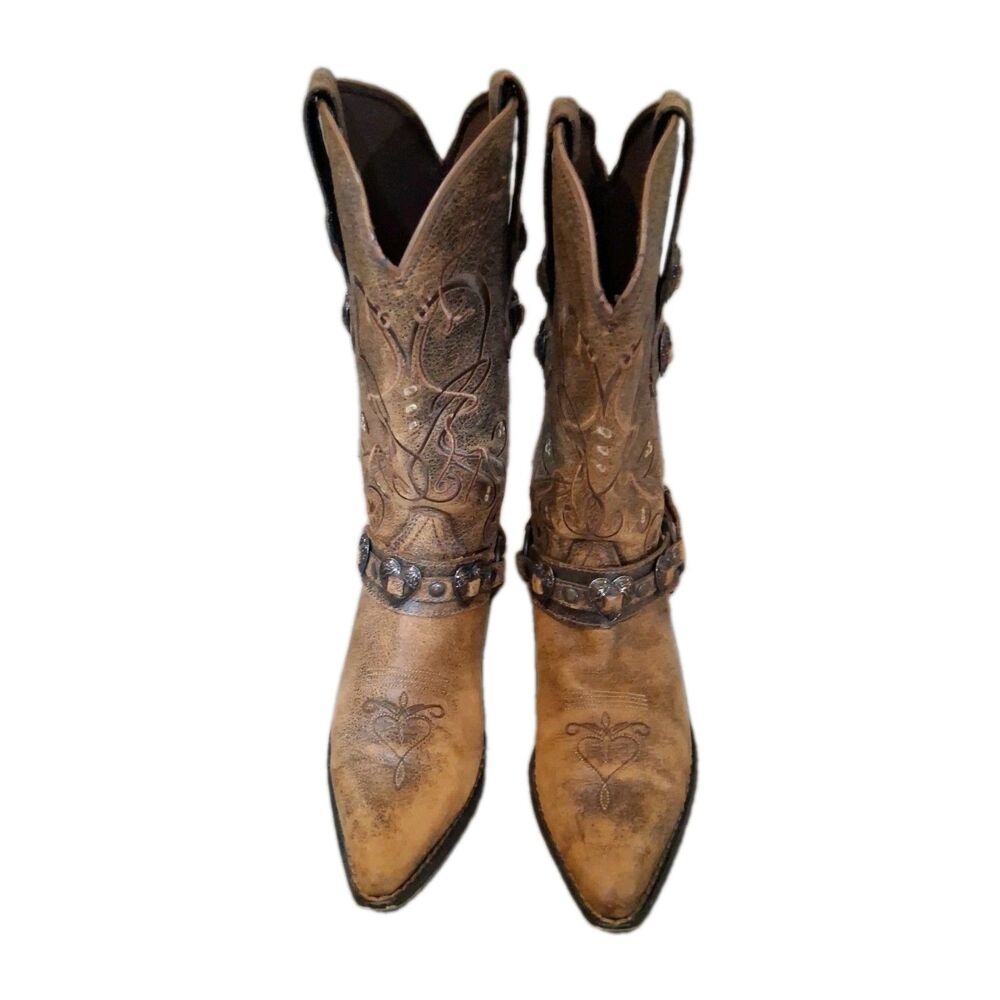 Crush by Durango Women's 7MBrown Heartbreaker BROWN LEATHER POINTED TOE Boot